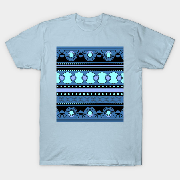 Geometrical ornament in blue tones by BumbleBambooPrints